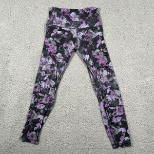 Lululemon Leggings Womens 6 Purple Floral High Rise Yoga Pants Activewear Gym